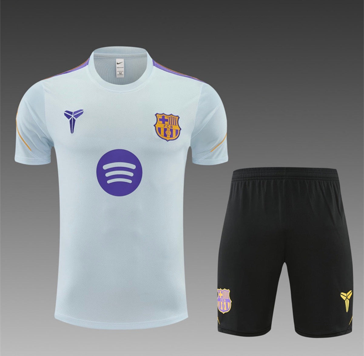 Ensemble Maillot + Short FC Barcelone x Mamba Bleu Ciel/Noir 2026/27