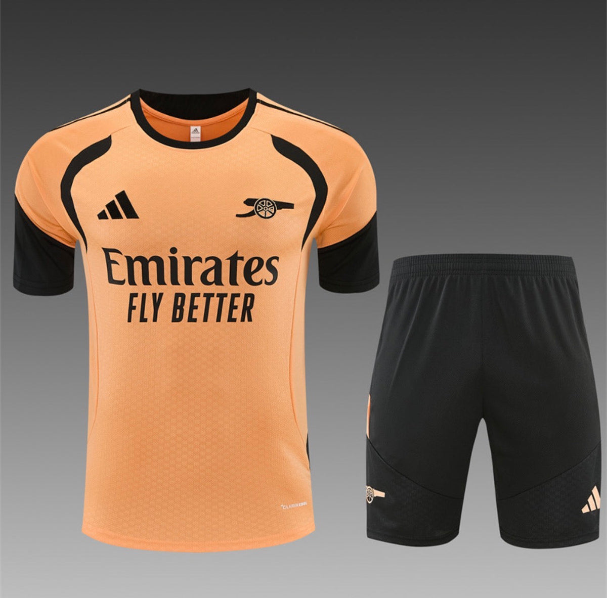 Ensemble Maillot + Short Arsenal Entraînement Orange/Noir 2026/27