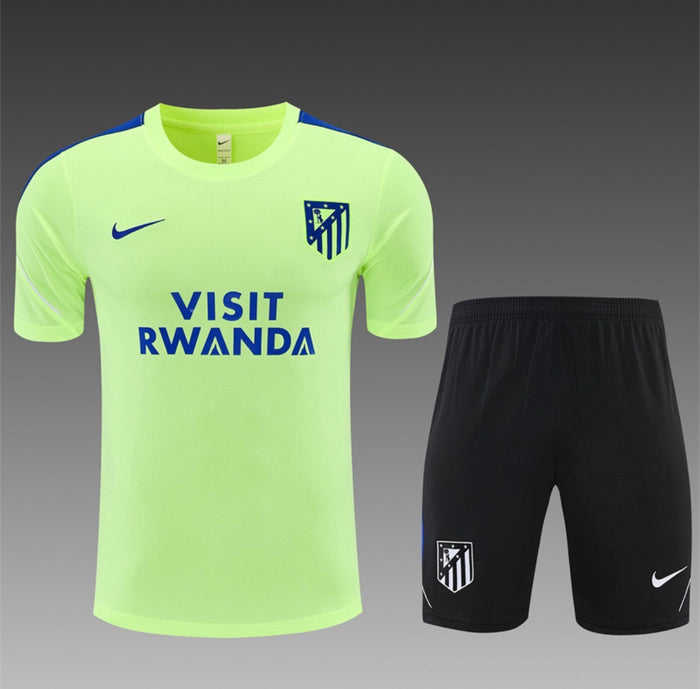 Ensemble Maillot + Short Atlético Madrid Entraînement Vert/Bleu Visit Rwanda 2026/27