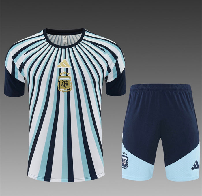 Ensemble Maillot + Short Équipe d'Argentine Rayures Blanc/Bleu Ciel 2026/27